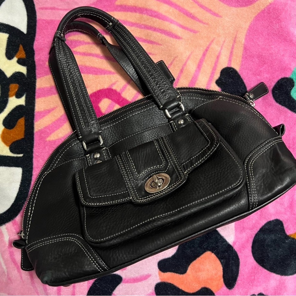 Vintage Coach Hampton Turnlock Dome Satchel